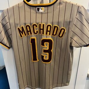 Nike Cream and Red Striped Jersey